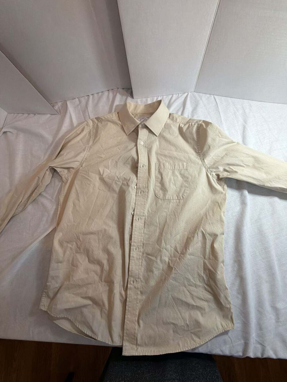 Bespoke New York Classic Fit Button Down Shirt Tan Size 15-15.5 34/35